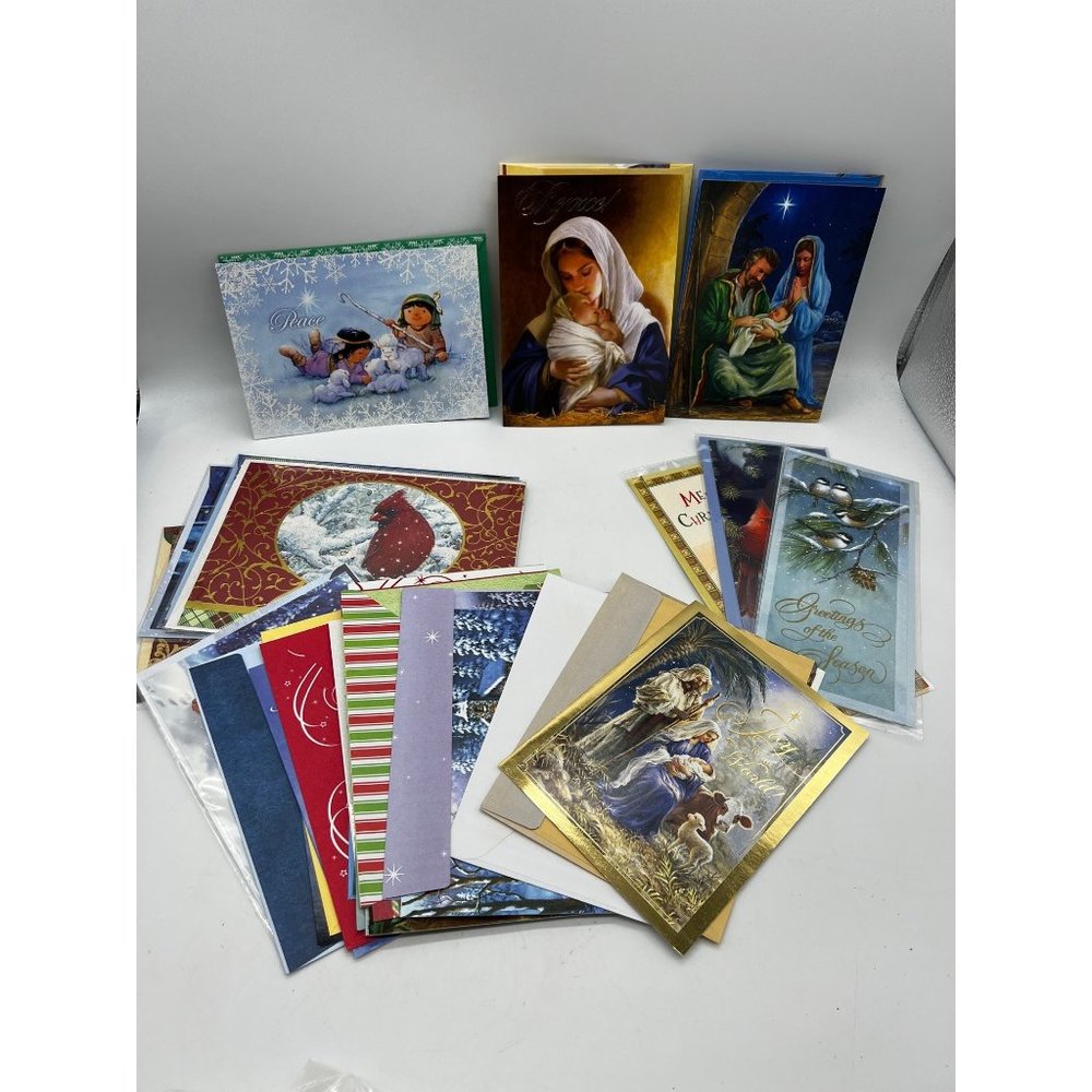 NEW Christmas Greeting Cards Religious Bible Verses Various with Envelopes 24